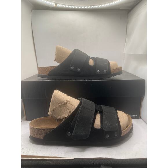 Birkenstock Shoes - Birkenstock Uji Nubuck-Suede Leather - Black Size EU 39/ 8 a 8.5 US